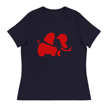 ELEPHANT I (red, white) - Women's Relaxed T-Shirt