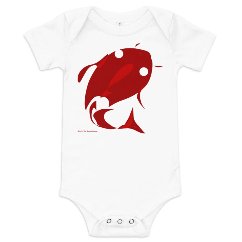 FISH I (red, white) - Baby Onesie - Image 7