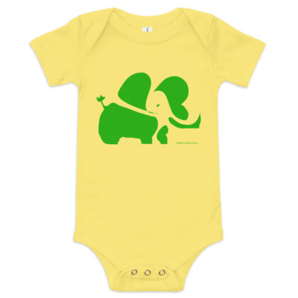 GREEN ELEPHANT - Baby Onesie