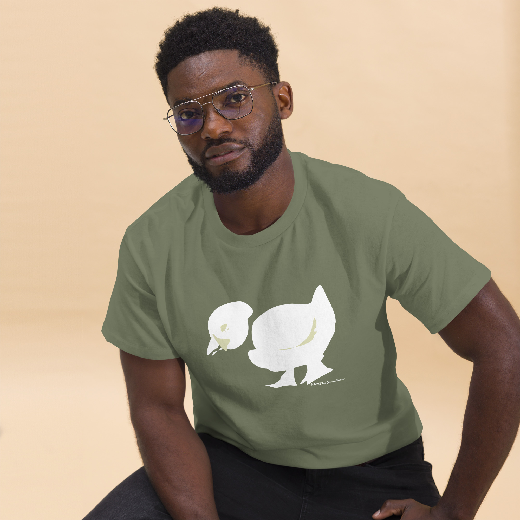 GREEN/WHITE DUCK - Men's Classic T-Shirt - Image 16