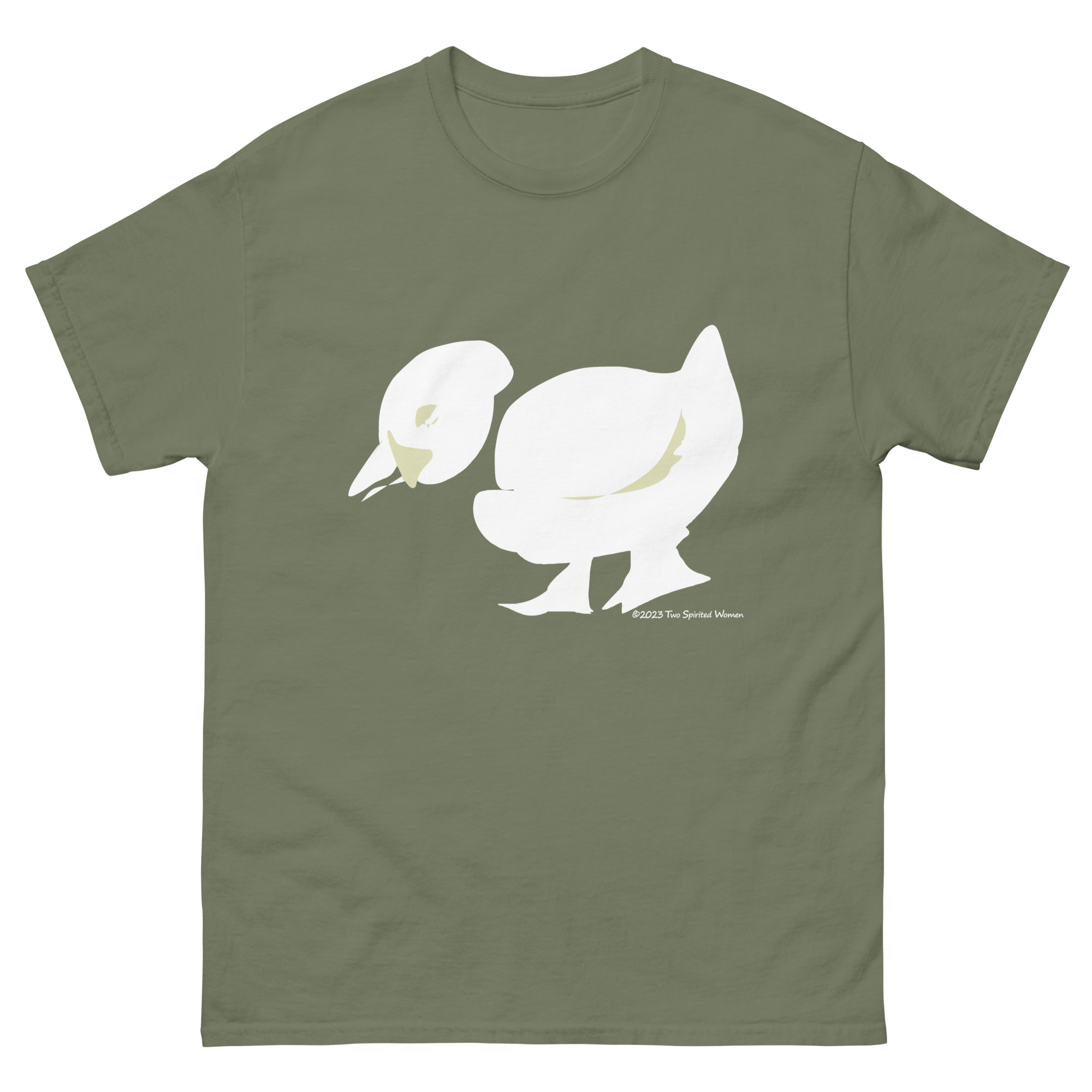 GREEN/WHITE DUCK - Men's Classic T-Shirt - Image 4