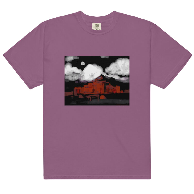 TAOS PUEBLO NIGHT - Unisex Soft Heavyweight Tee - Image 3