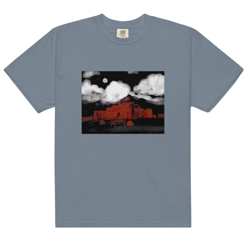 TAOS PUEBLO NIGHT - Unisex Soft Heavyweight Tee - Image 7