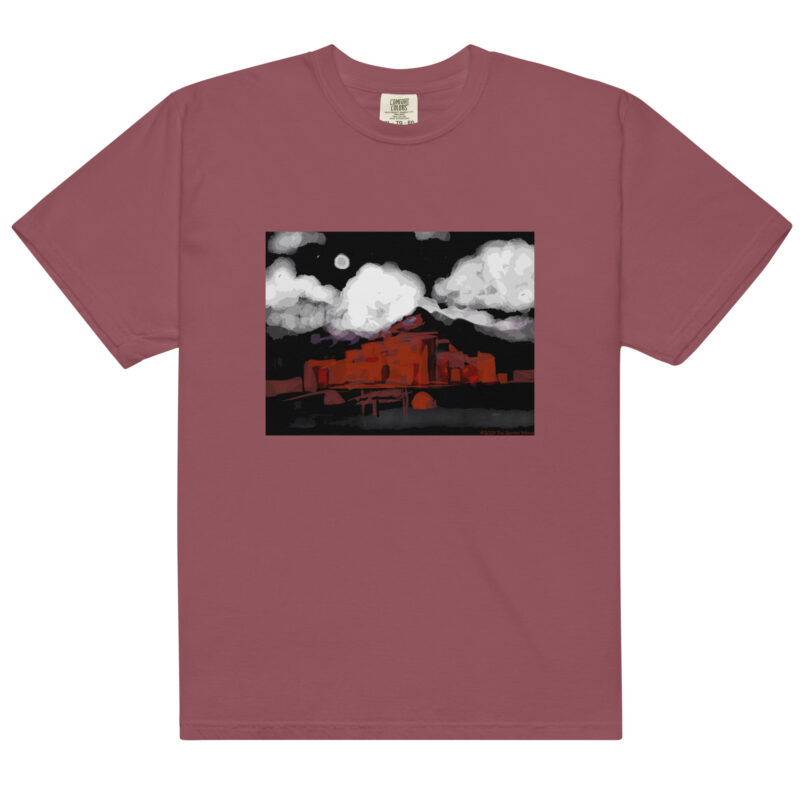 TAOS PUEBLO NIGHT - Unisex Soft Heavyweight Tee - Image 2