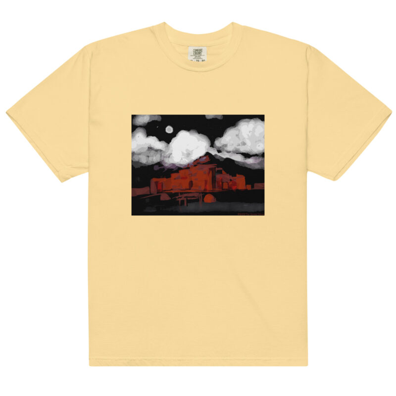 TAOS PUEBLO NIGHT - Unisex Soft Heavyweight Tee - Image 12