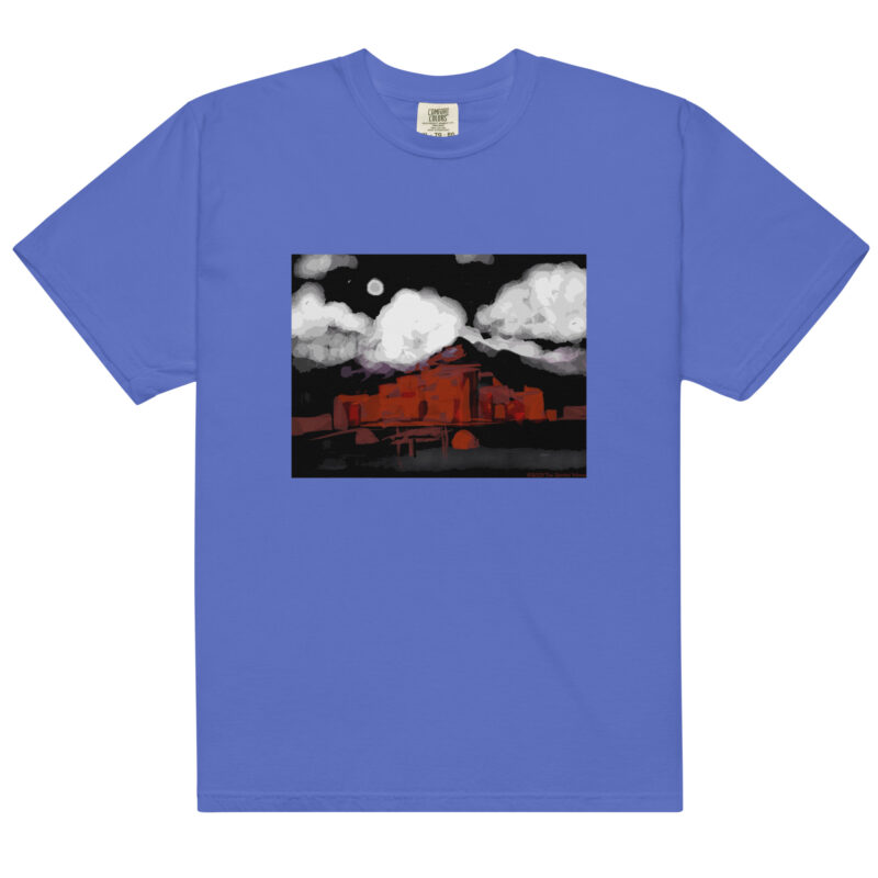 TAOS PUEBLO NIGHT - Unisex Soft Heavyweight Tee - Image 5