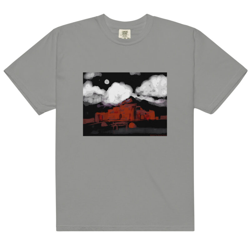 TAOS PUEBLO NIGHT - Unisex Soft Heavyweight Tee - Image 9