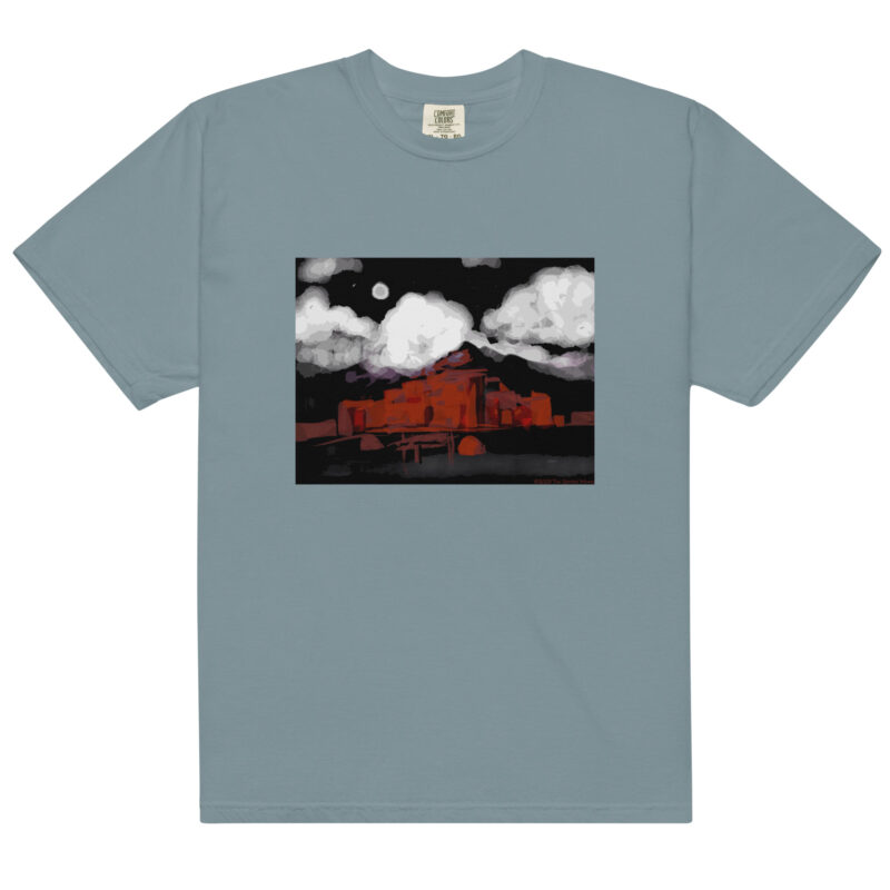 TAOS PUEBLO NIGHT - Unisex Soft Heavyweight Tee - Image 8