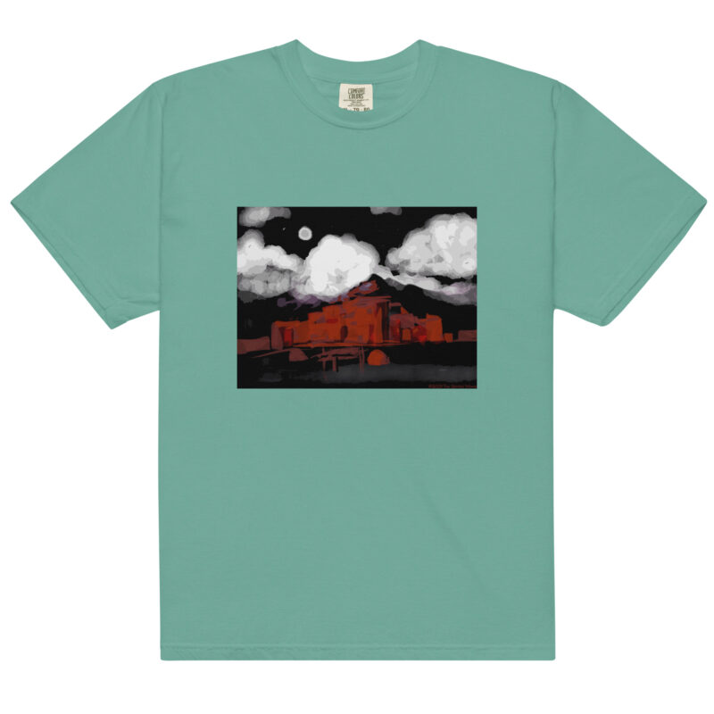 TAOS PUEBLO NIGHT - Unisex Soft Heavyweight Tee - Image 11