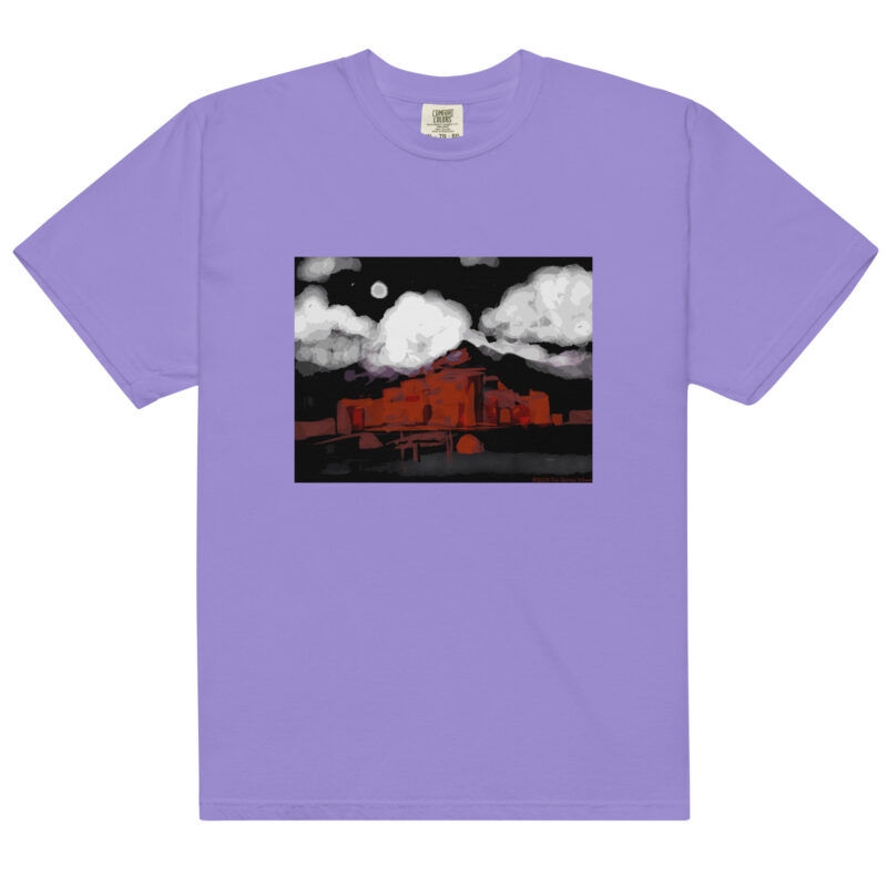 TAOS PUEBLO NIGHT - Unisex Soft Heavyweight Tee - Image 10