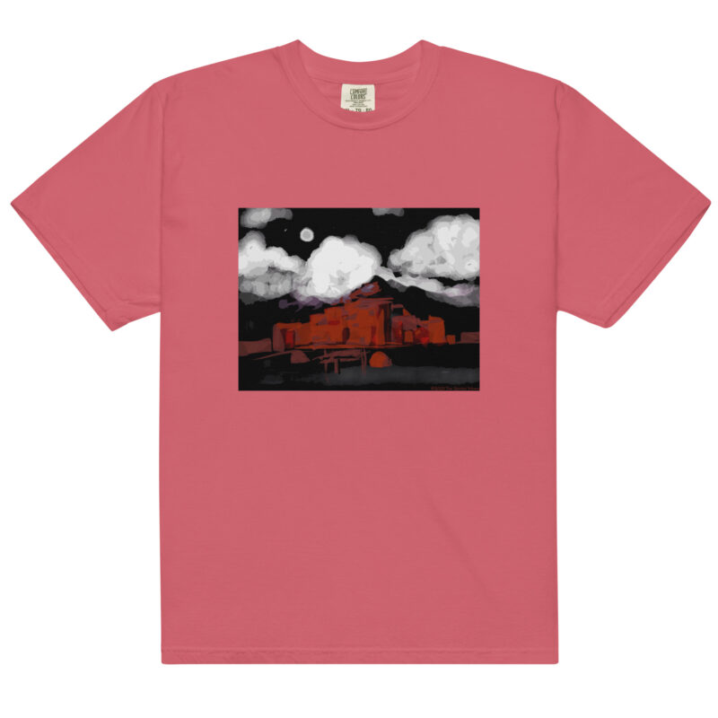 TAOS PUEBLO NIGHT - Unisex Soft Heavyweight Tee - Image 6