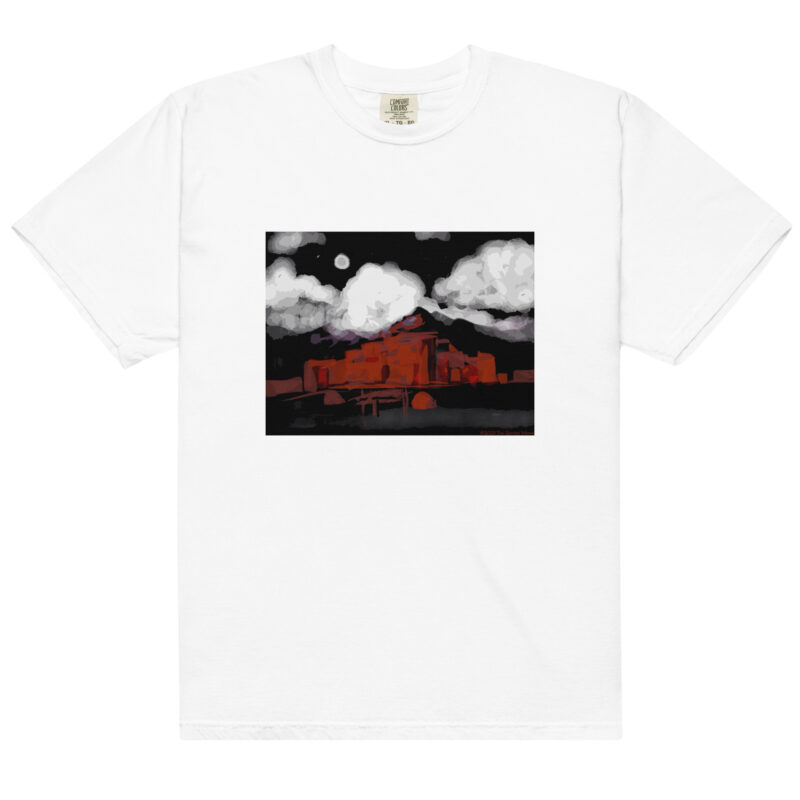 TAOS PUEBLO NIGHT - Unisex Soft Heavyweight Tee - Image 13