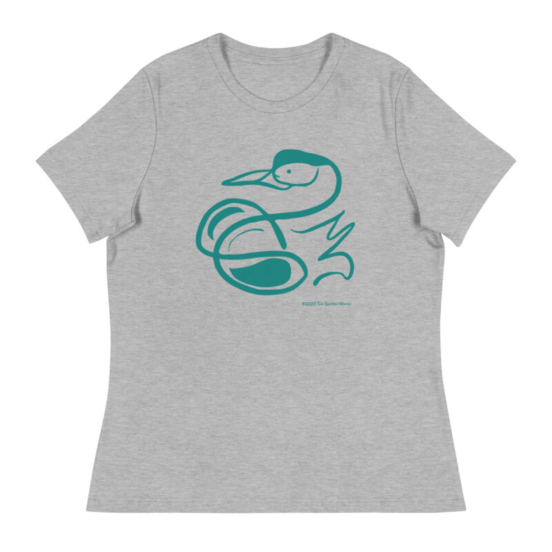 SWAN (teal) - Women's Relaxed T-Shirt - Image 10