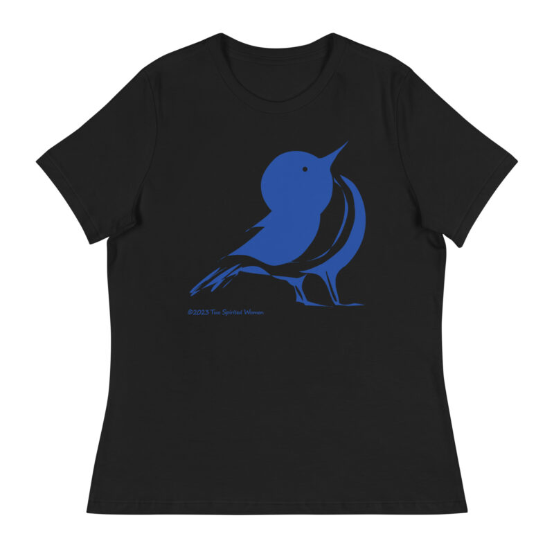 SONGBIRD (blue) - Women's Relaxed T-Shirt - Image 2