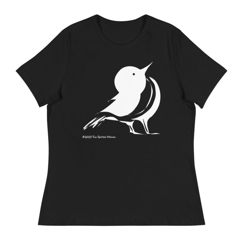 SONGBIRD (black/white) - Women's Relaxed T-Shirt - Image 3
