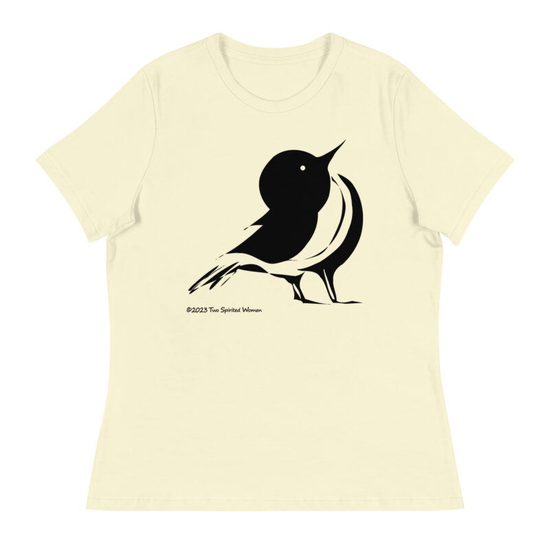 SONGBIRD (black/white) - Women's Relaxed T-Shirt - Image 15