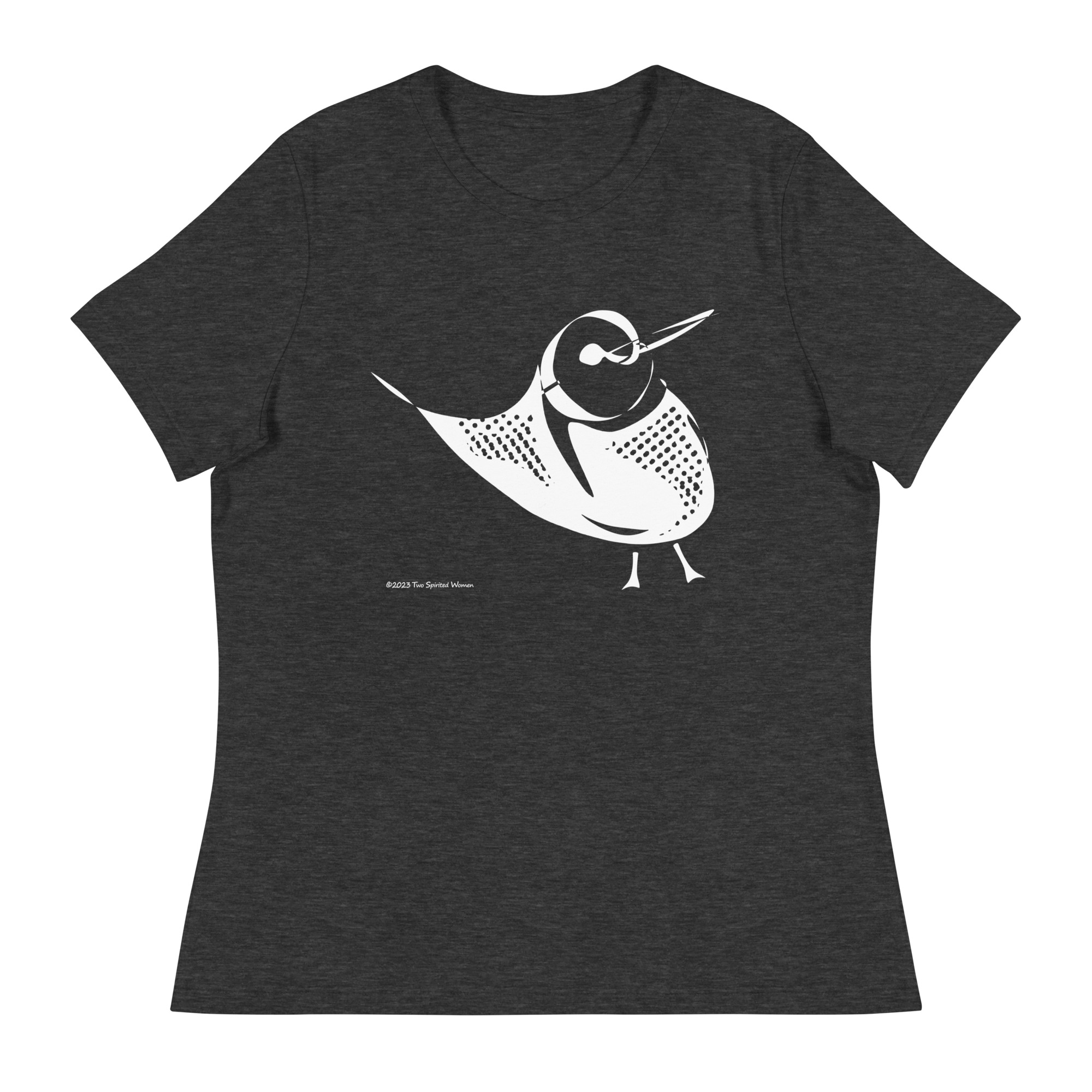 PERKY BIRD (black/white) - Women's Relaxed T-Shirt - Image 3