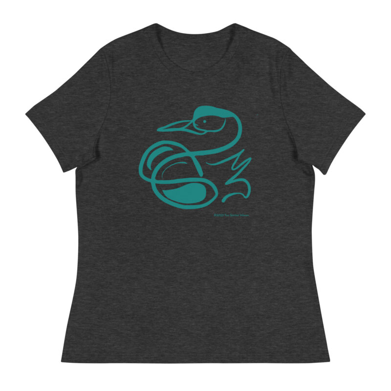SWAN (teal) - Women's Relaxed T-Shirt - Image 4