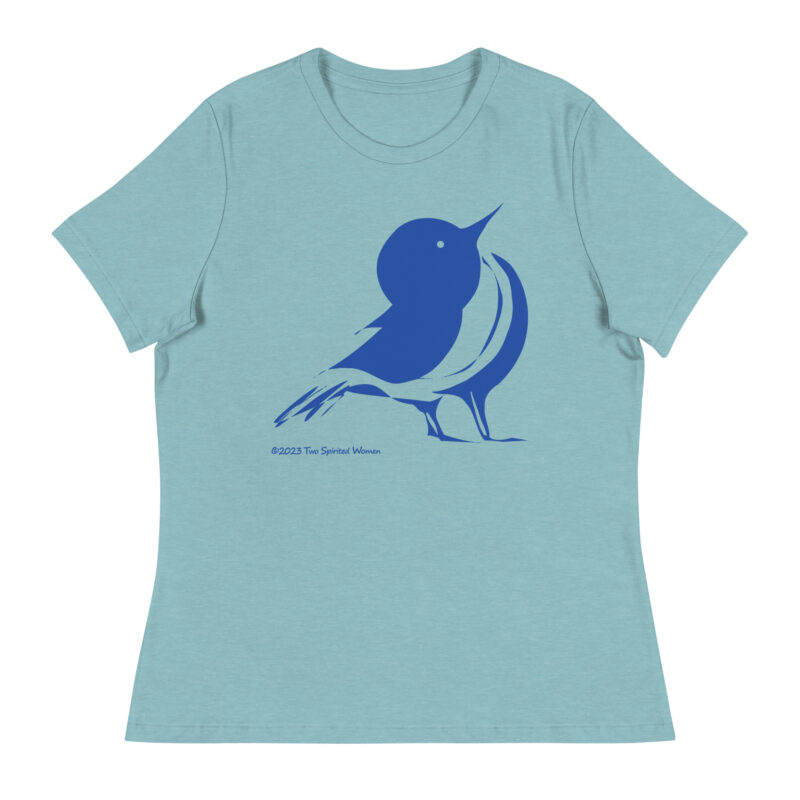SONGBIRD (blue) - Women's Relaxed T-Shirt - Image 9