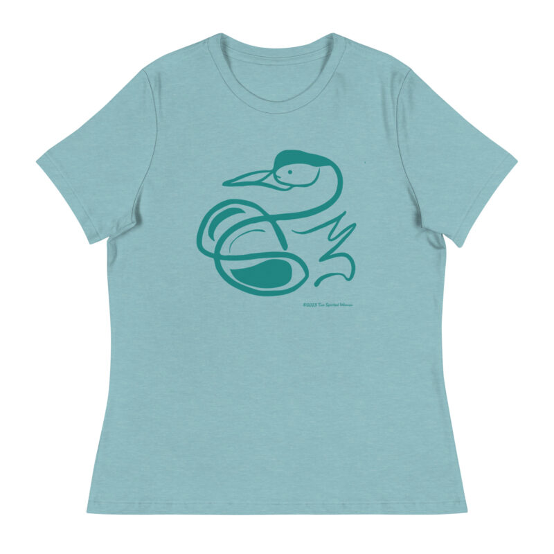 SWAN (teal) - Women's Relaxed T-Shirt - Image 9