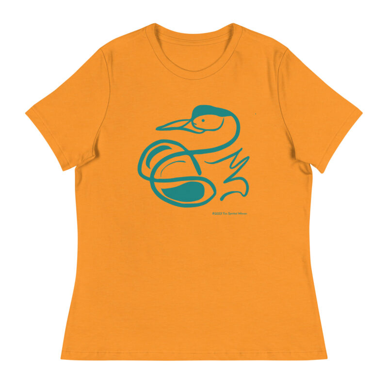 SWAN (teal) - Women's Relaxed T-Shirt - Image 8