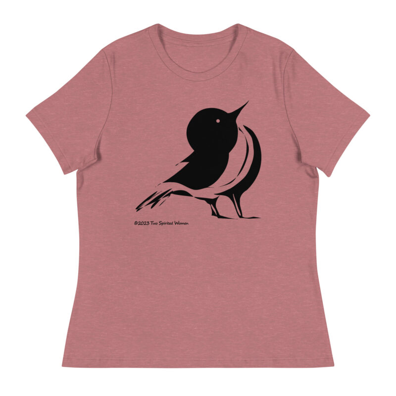 SONGBIRD (black/white) - Women's Relaxed T-Shirt - Image 6
