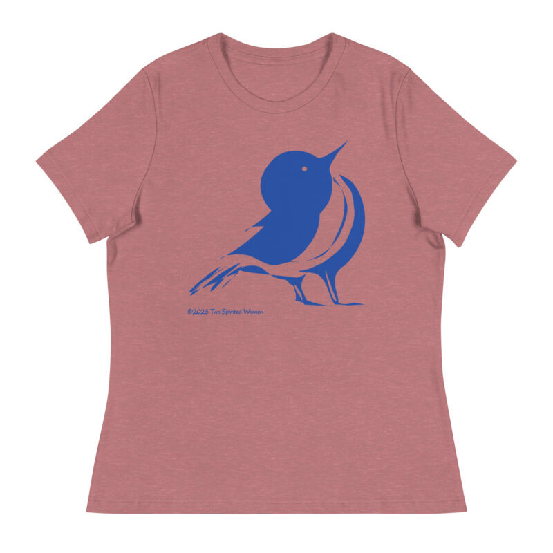 SONGBIRD (blue) - Women's Relaxed T-Shirt - Image 6