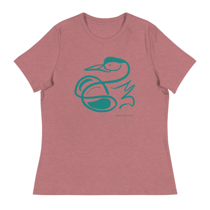 SWAN (teal) - Women's Relaxed T-Shirt - Image 7