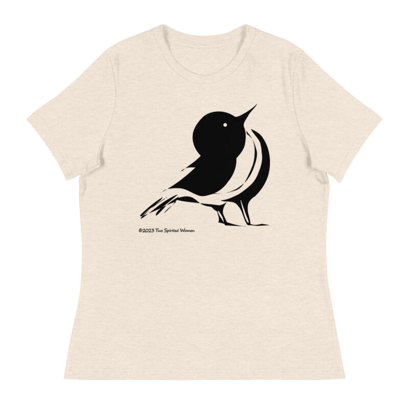SONGBIRD (black/white) - Women's Relaxed T-Shirt - Image 14