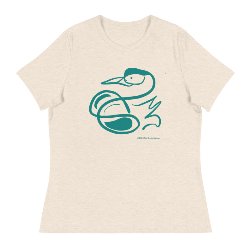SWAN (teal) - Women's Relaxed T-Shirt