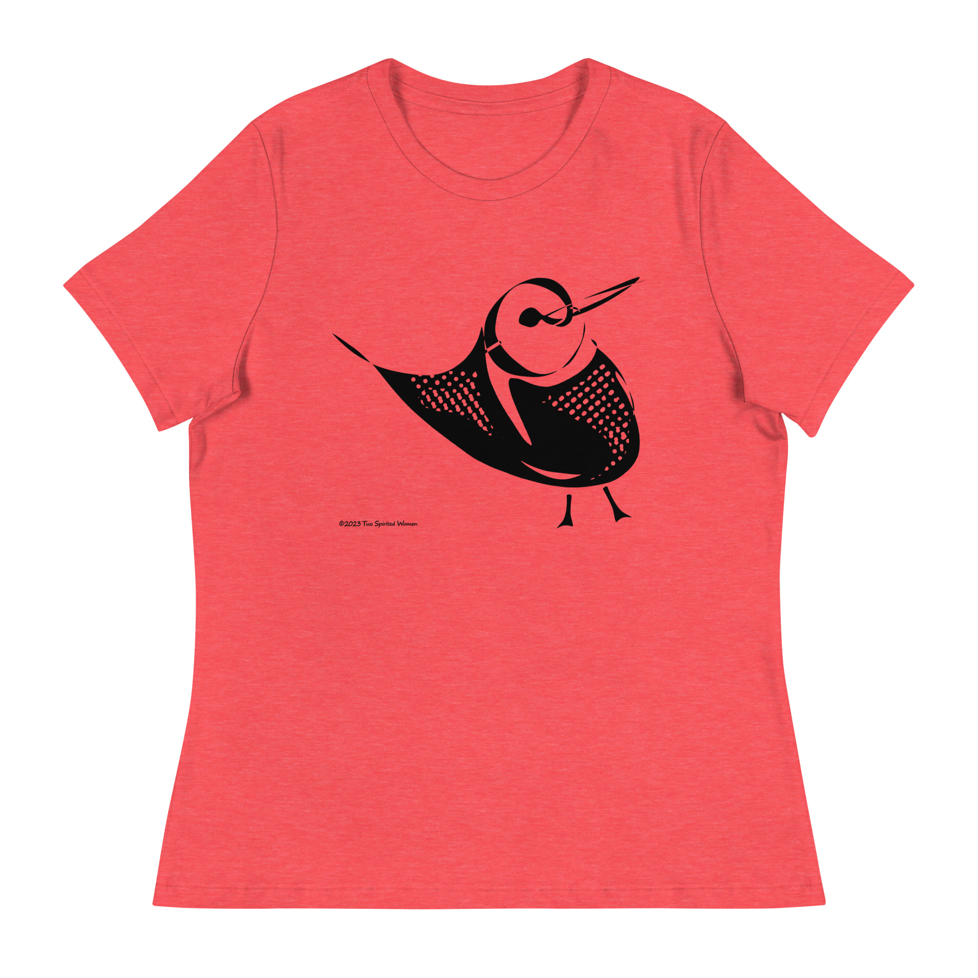 PERKY BIRD (black/white) - Women's Relaxed T-Shirt - Image 4