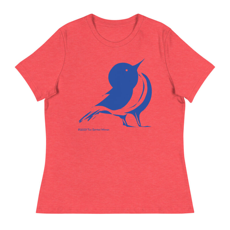 SONGBIRD (blue) - Women's Relaxed T-Shirt - Image 4