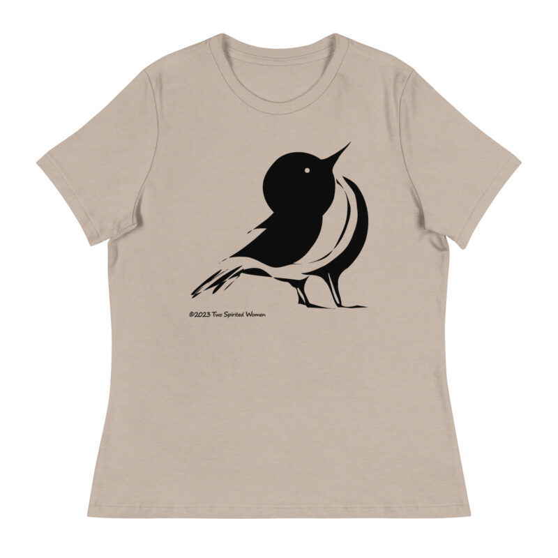 SONGBIRD (black/white) - Women's Relaxed T-Shirt - Image 11