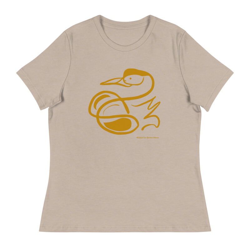 SWAN (gold) - Women's Relaxed T-Shirt - Image 7