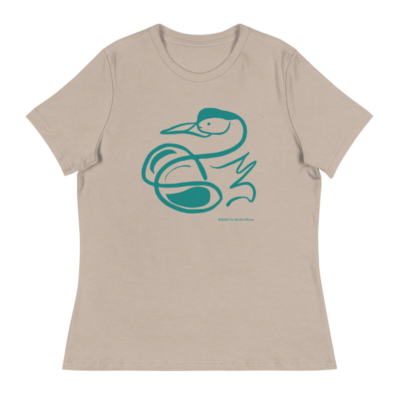 SWAN (teal) - Women's Relaxed T-Shirt - Image 11