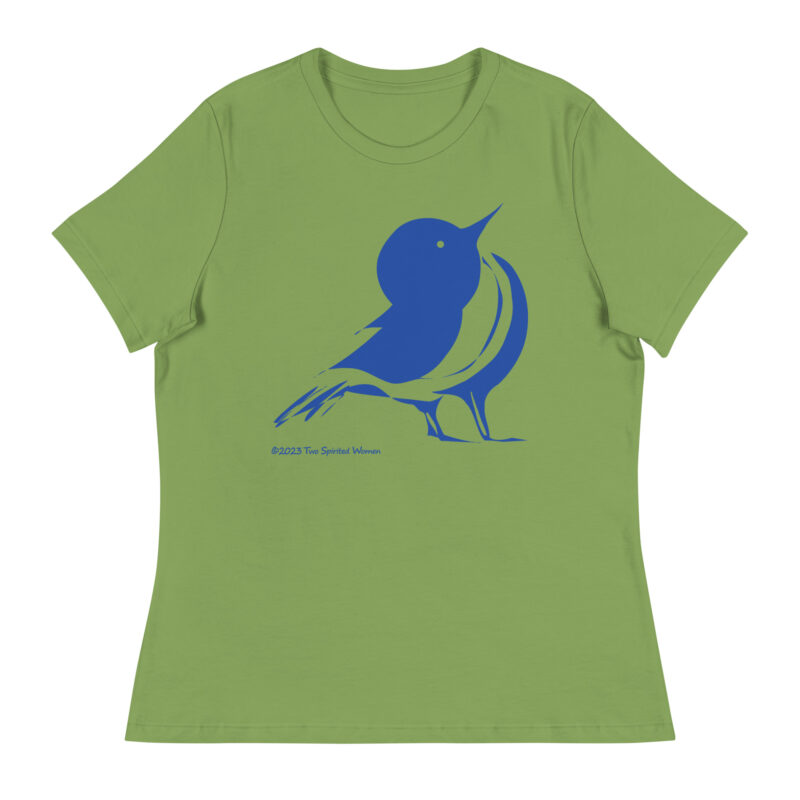 SONGBIRD (blue) - Women's Relaxed T-Shirt - Image 7