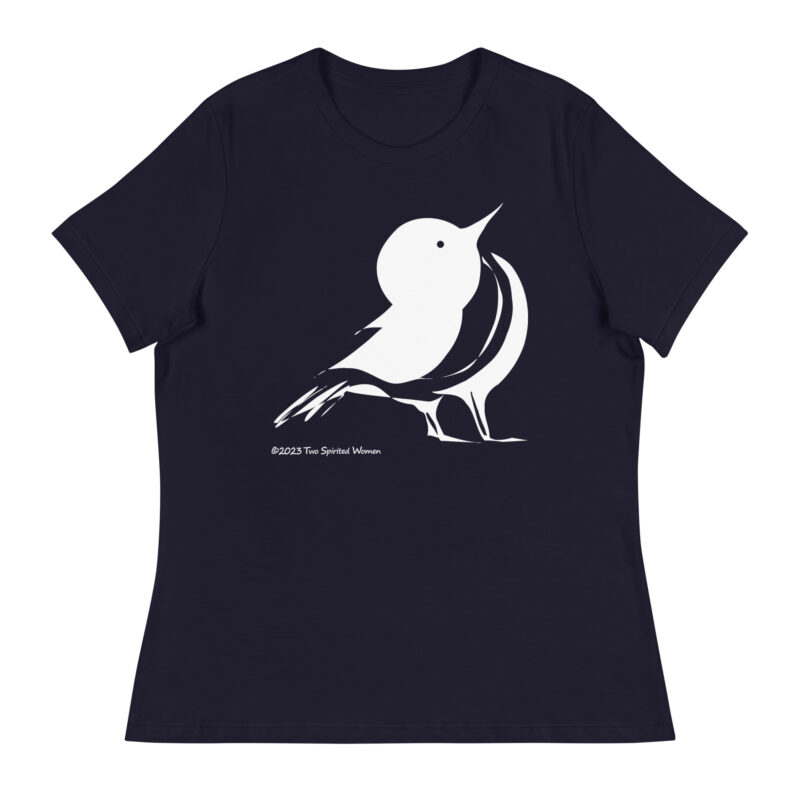 SONGBIRD (black/white) - Women's Relaxed T-Shirt - Image 2