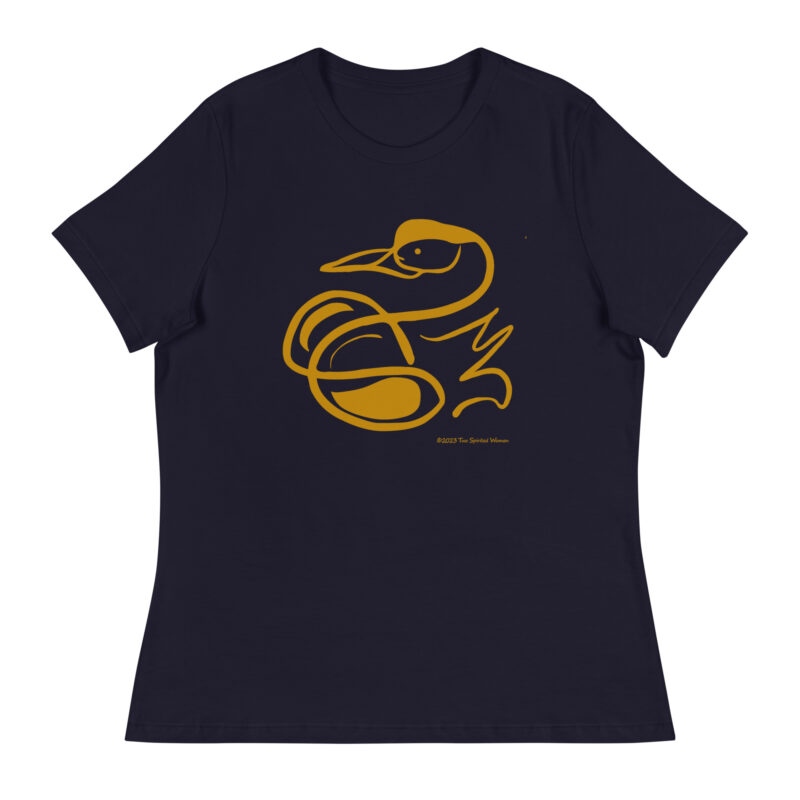 SWAN (gold) - Women's Relaxed T-Shirt - Image 2