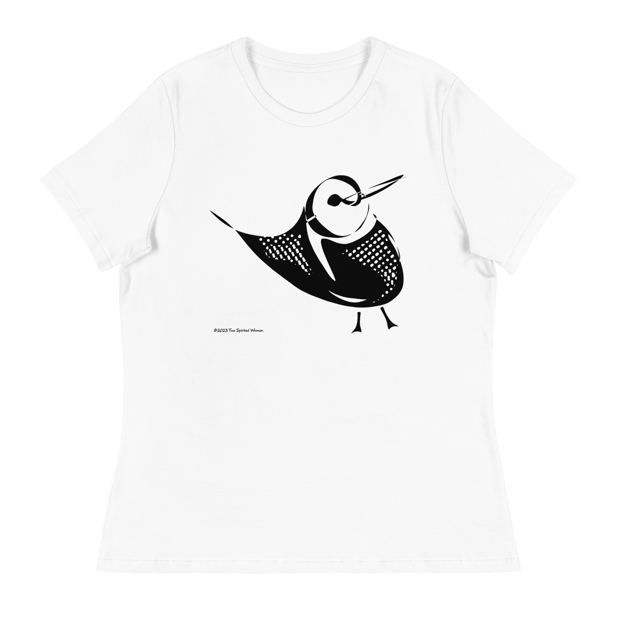 PERKY BIRD (black/white) - Women's Relaxed T-Shirt - Image 11