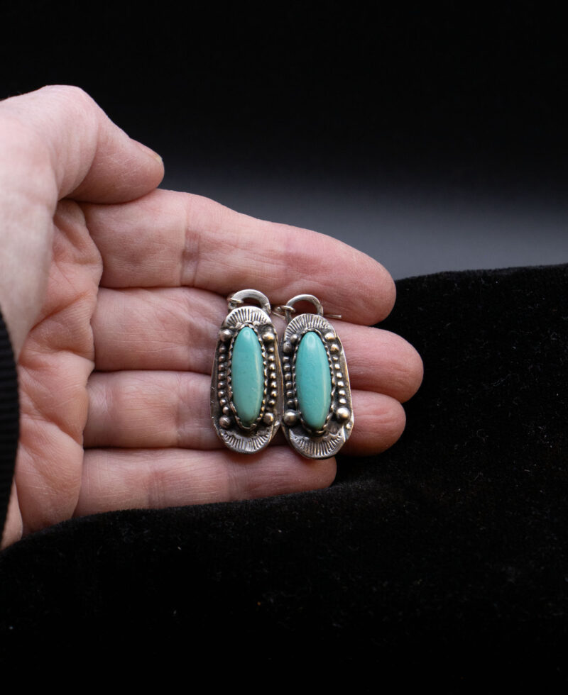 J108 - Carico Lake Turquoise Earrings - Image 4