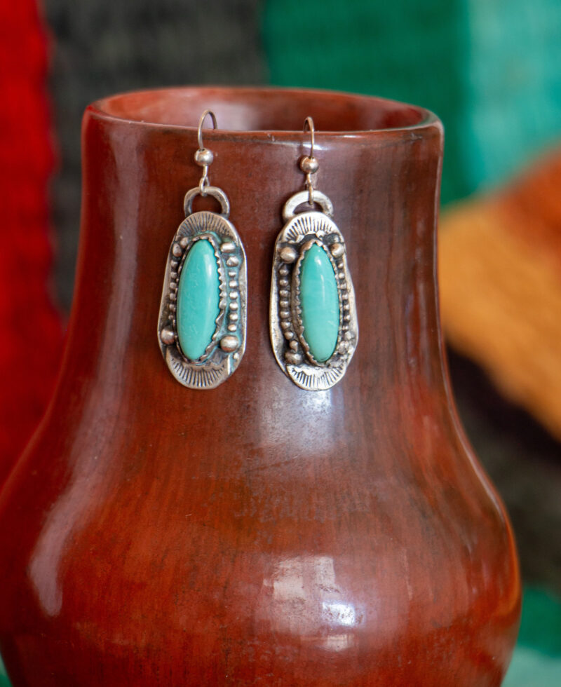 J108 - Carico Lake Turquoise Earrings - Image 3