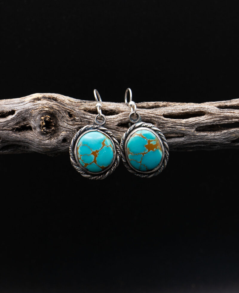 J109 - Thunderbird Turquoise Earrings - Image 4