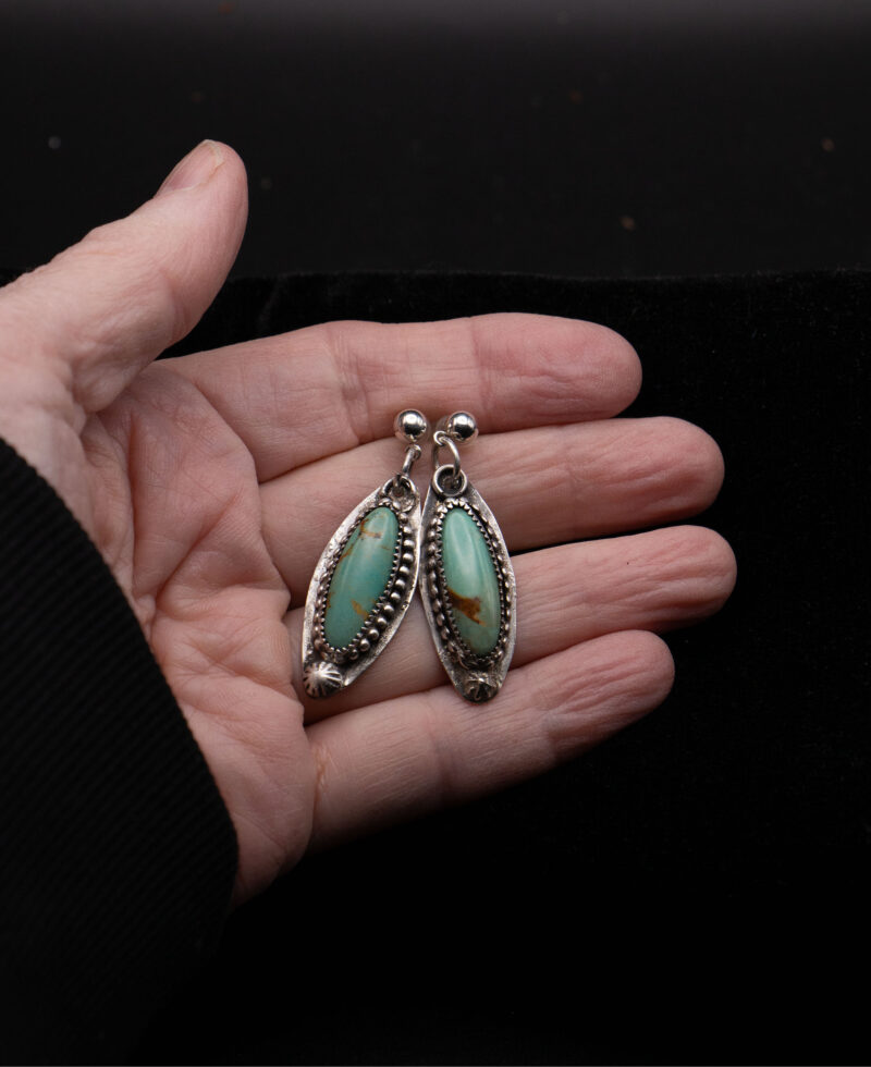J115 - Kingman Turquoise Earrings #2 - Image 4