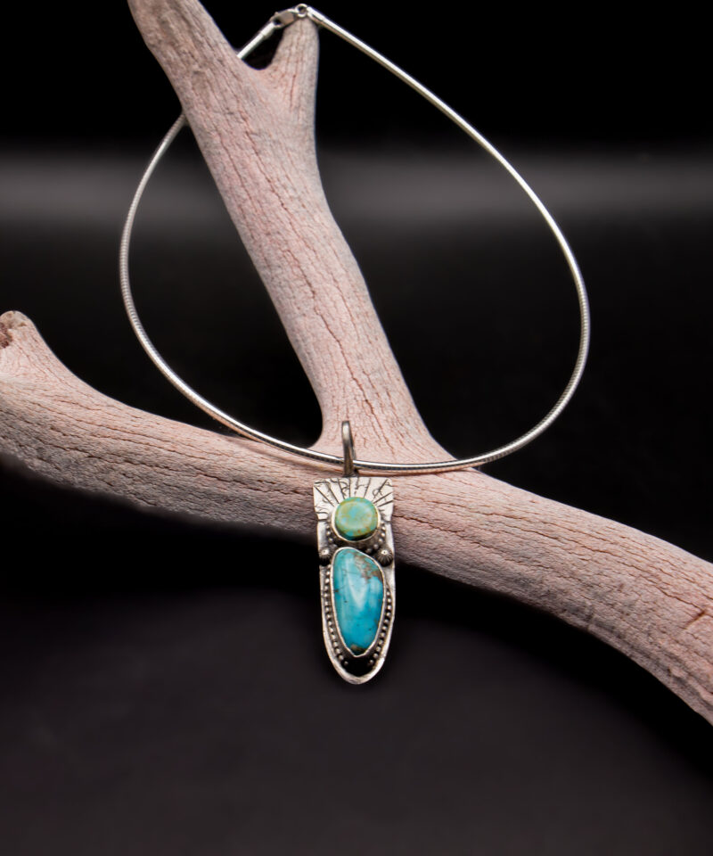J142 "Grandmother" Kingman Turquoise Pendant (or Enhancer) - Image 4