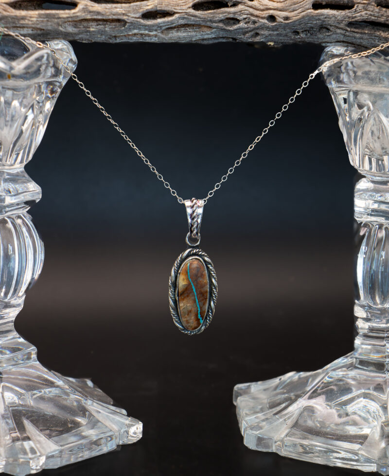 J128 Royston Ribbon Turquoise Pendant