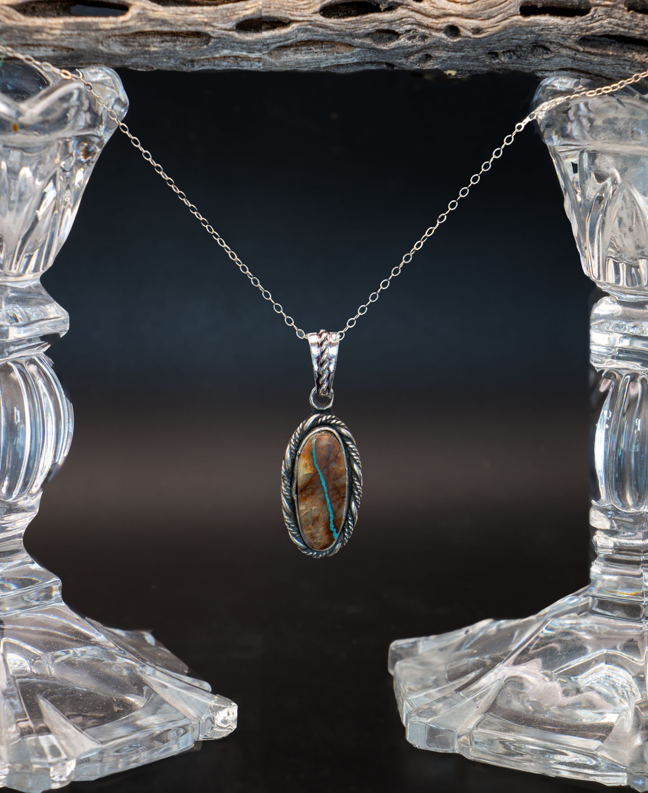 J128 Royston Ribbon Turquoise Pendant