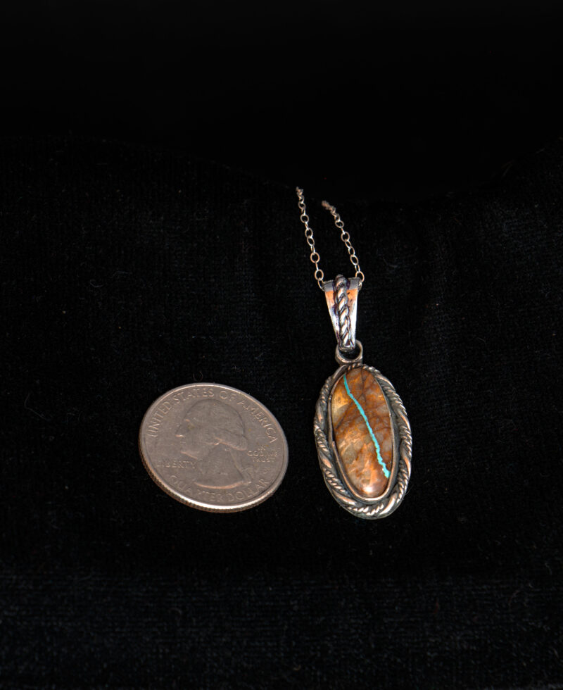 J128 Royston Ribbon Turquoise Pendant - Image 6