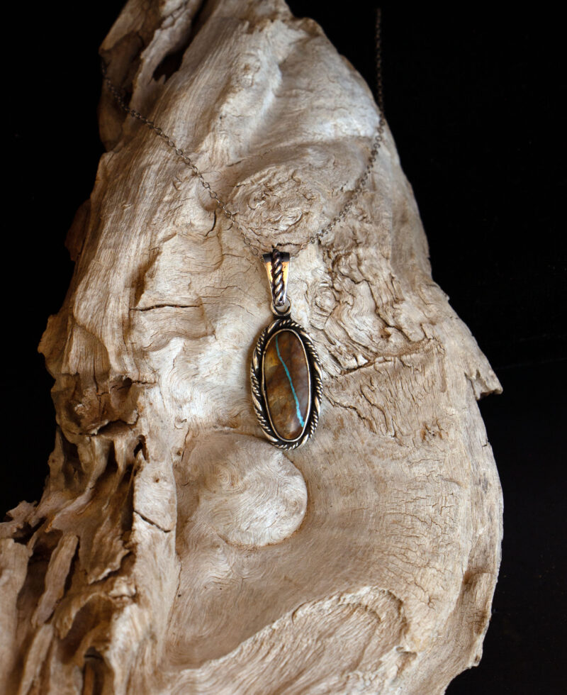 J128 Royston Ribbon Turquoise Pendant - Image 5