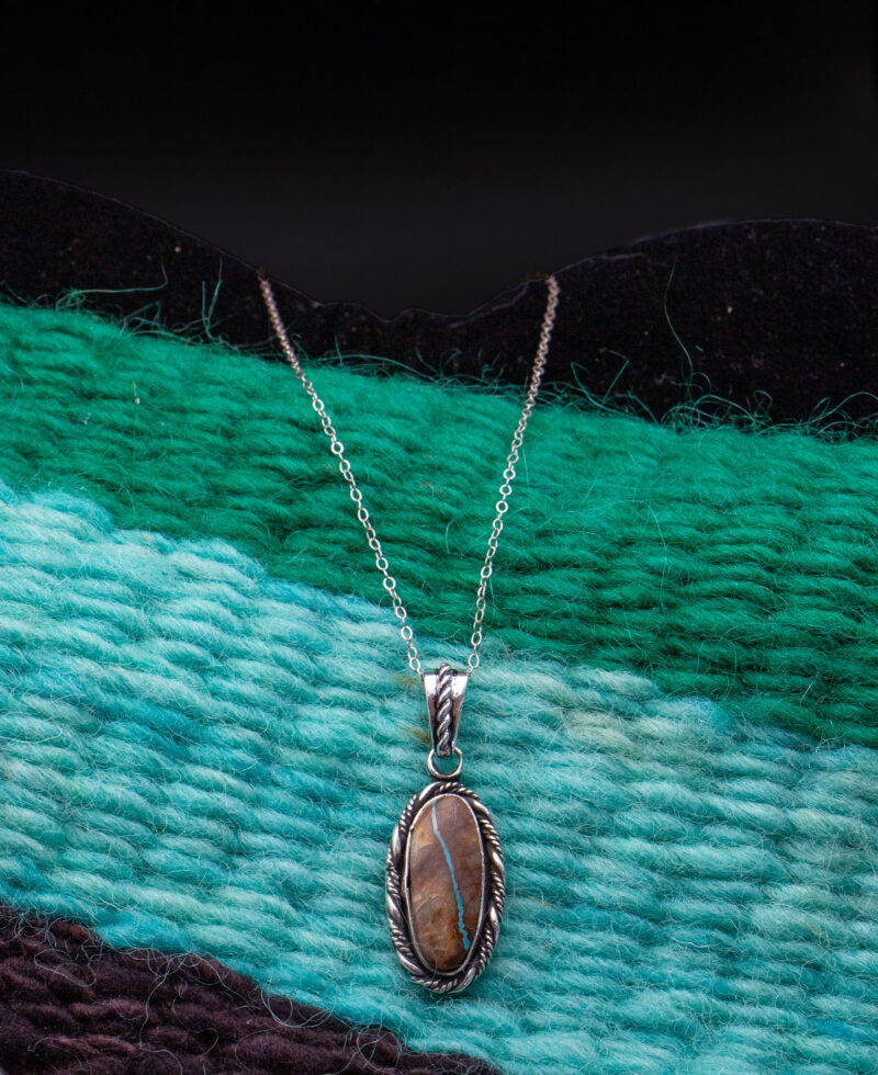 J128 Royston Ribbon Turquoise Pendant - Image 9