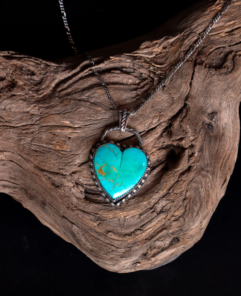 J124 Large Kingman Turquoise Heart - Image 2